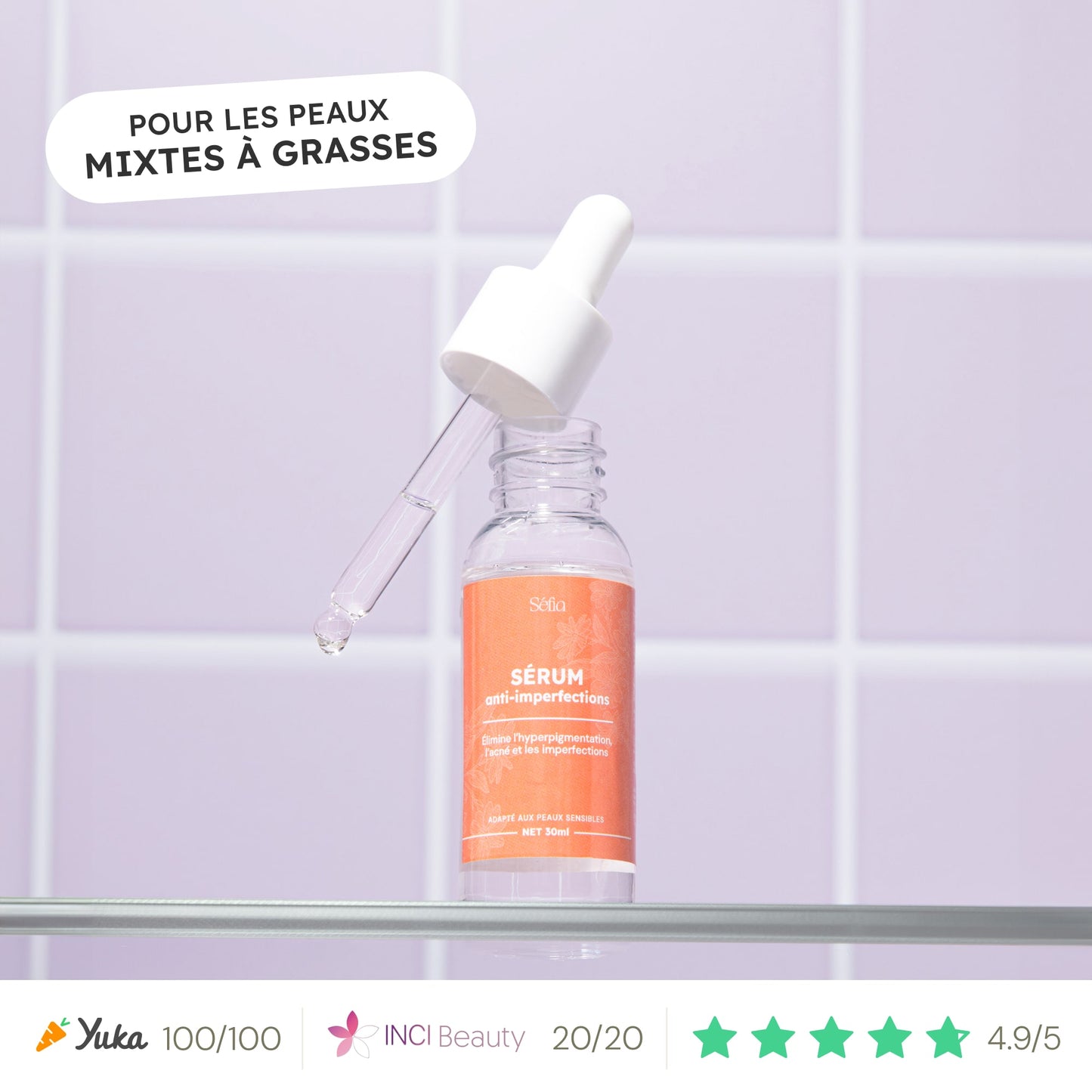 Sérum anti-imperfections au curcuma pour une peau nette et sans boutons – Sefia